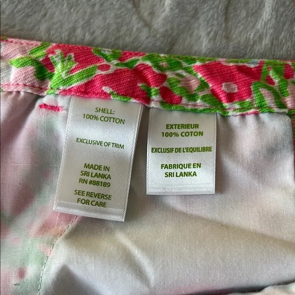 Lilly Pulitzer Pink and Green Floral Athletic Shorts - Picture 3 of 10